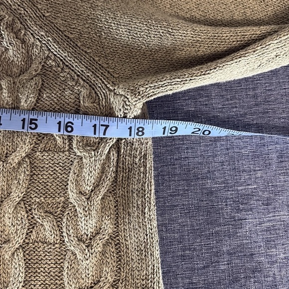 Talbots Women’s Size MP 53% Linen Olive Green 3/4 Sleeve Sweater - Picture 4 of 6